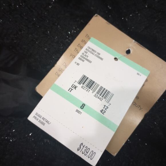 NIPON BOUTIQUE NOUVEAU EVENING TWEED METALLIC JACKET, BLACK - Picture 8 of 9